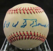 Edd Roush Signed NL Baseball - Beckett BAS