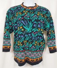 Headliners Vintage 80s Sweater Womens Green Purple Pink Yellow