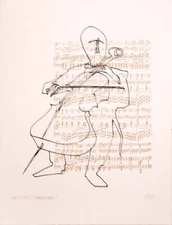 Richard Kozlow Wrong Note Signed Modern Serigraph on Paper A.P. Unframed 1970s