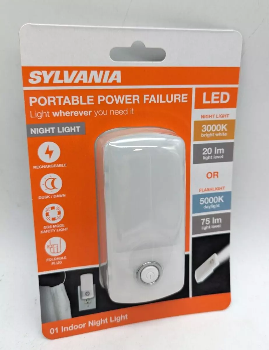 Sylvania 3 in 1 LED Rechargeable Power Failure Night Light Emergency Flashlight