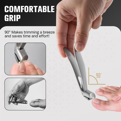 FERYES Angled Head Long Handled Toenail Clipper for Seniors - Large Wide Jaw Nai - Picture 2 of 12