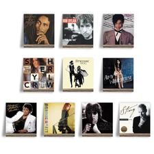 Ilyapa Record Display Wall Mounted Shelf, 10 Pack- Barnwood Wooden Record Holder