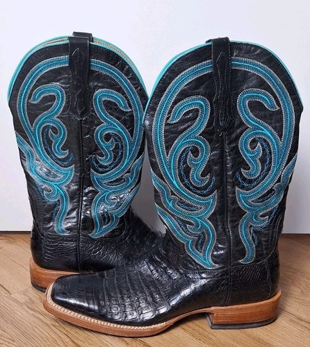 Ariat Stillwater Black Caiman Belly Western Boots Men’s Size 11.5D 10011792