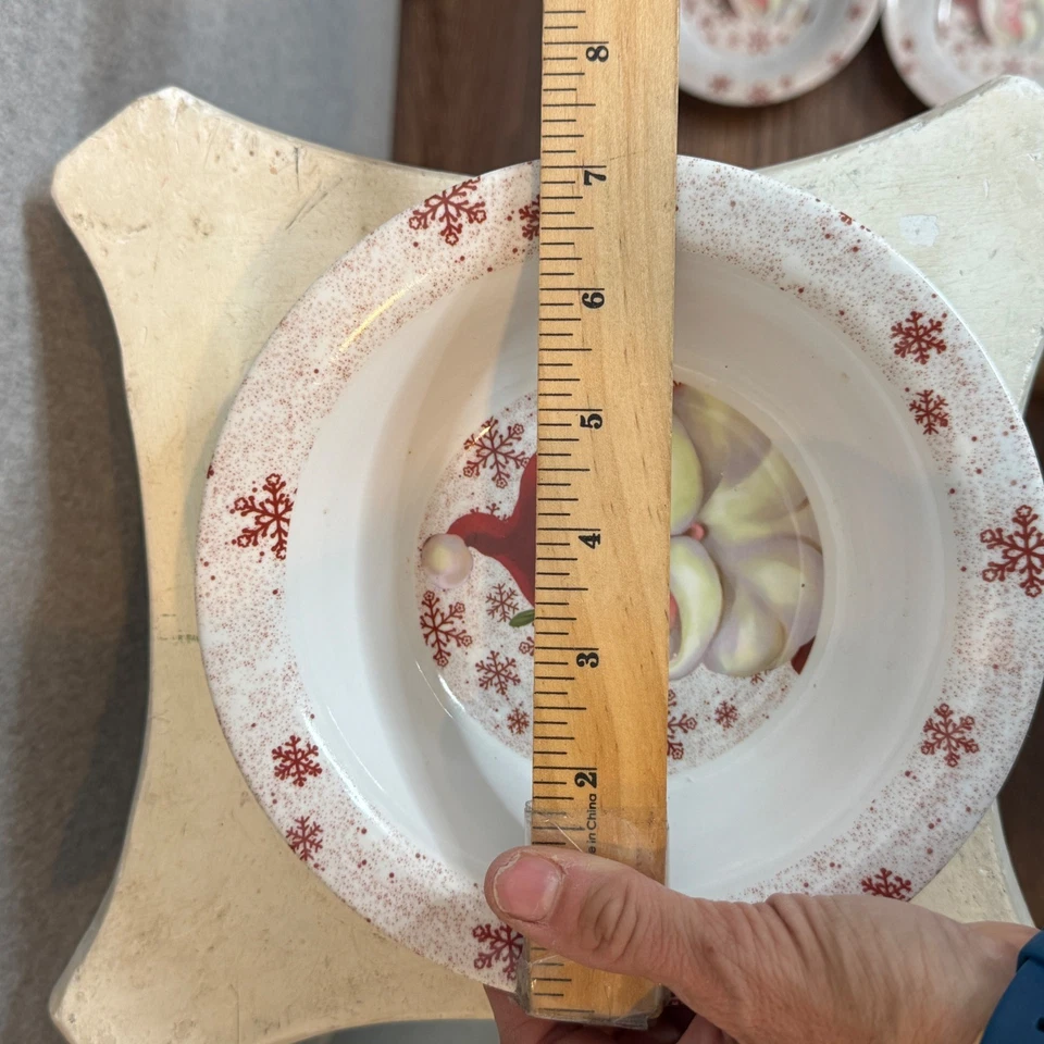 Juego de 9 cuencos de melamina vintage de Papá Noel sopa de postre de Navidad irrompible Foto 3 de 4