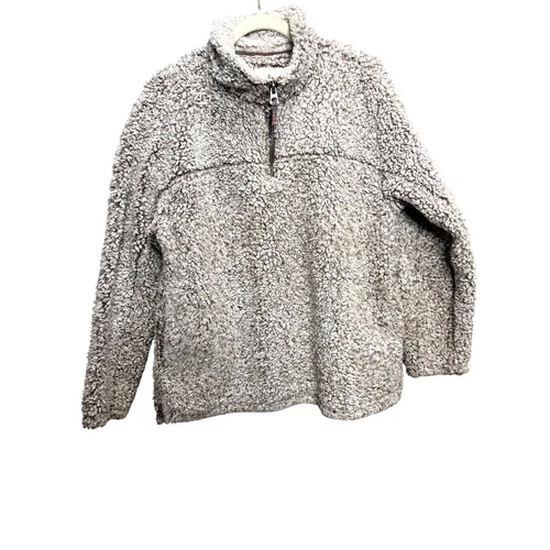 OFF WHITE Dylan Los Angeles Sherpa XL mezza zip panna giacca donna soffice manica lunga