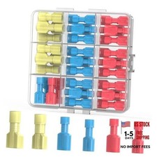 50 Pcs Electrical Male Female Spade Connectors, 22-16 16-14 12-10 AWG Gauge