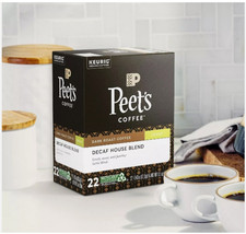 Peet's Coffee Decaf House Blend Coffee Single-Serve K-Cup, 2.8 Oz, Carton Of 22