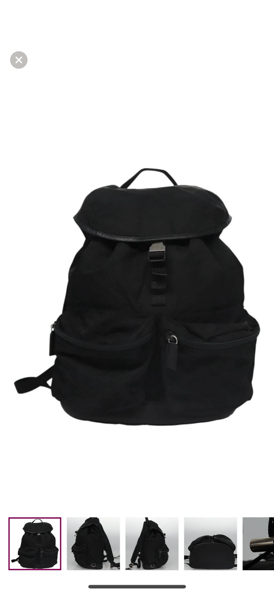 Authentic Prada Nylon backpack black Prada Tessuto Nylon Soft Calfskin Backpack Black 1841103  main image 4