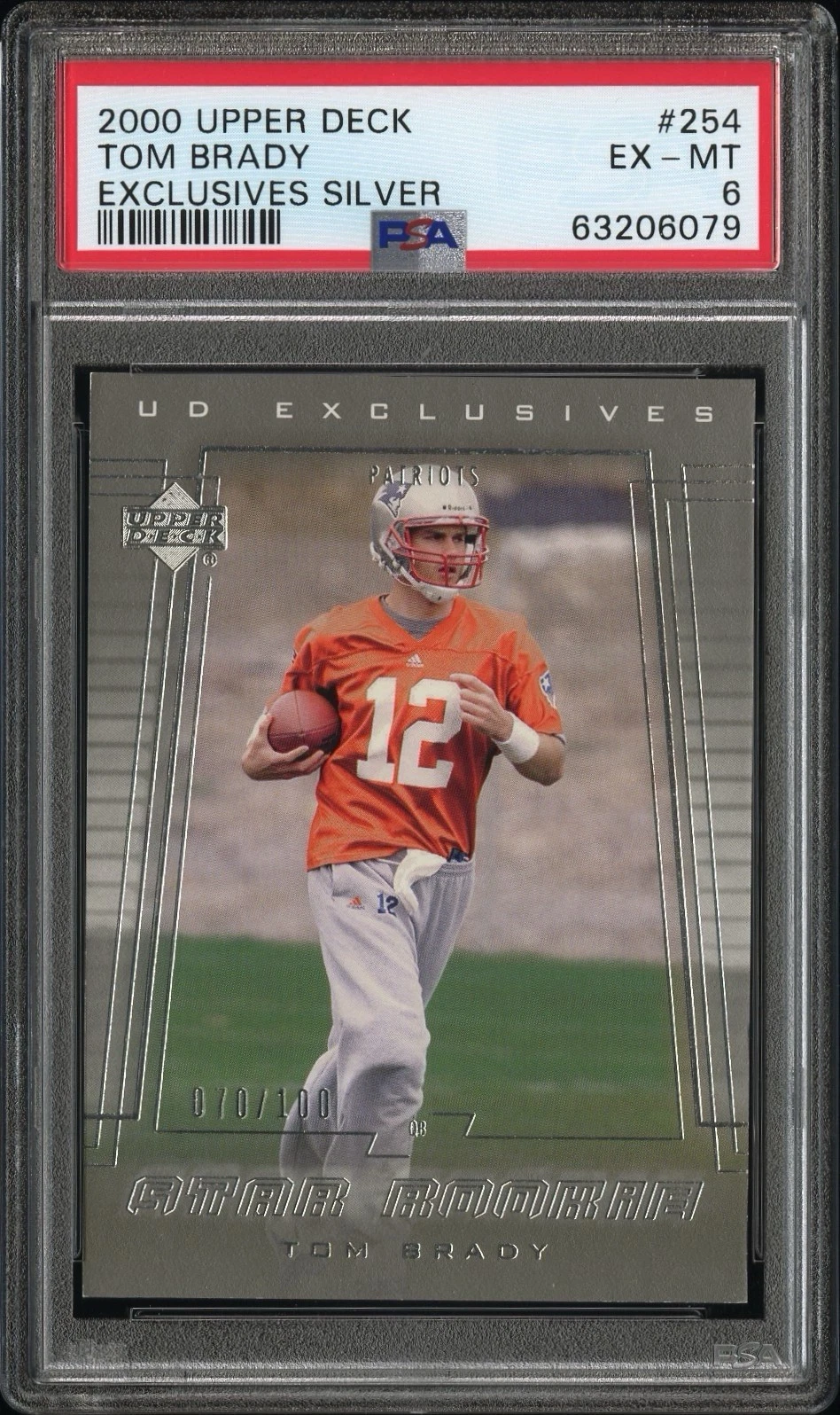 Tom Brady Upper Deck #254 Exclusives Silver