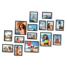 15 Pack Picture Frames Collage Wall Decor Frame Set with 3pcs 15Pack Black