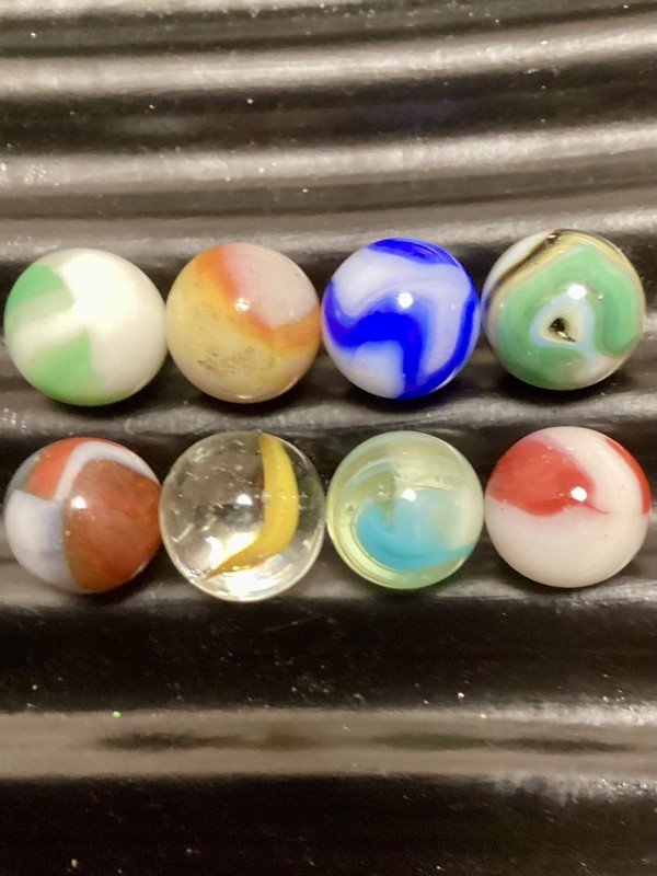 Eight Super Nice Old Marbles, 5/8”(+r-) M/ NM