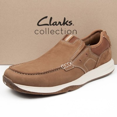 Clarks Sailview Step Herrenschuhe Nubukleder Slipper Halbschuhe Light Tan