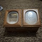 Brown Wood Jewelry Box Organizer w/ Glass Top, Lined, Holds 25+ Pieces — photo 1