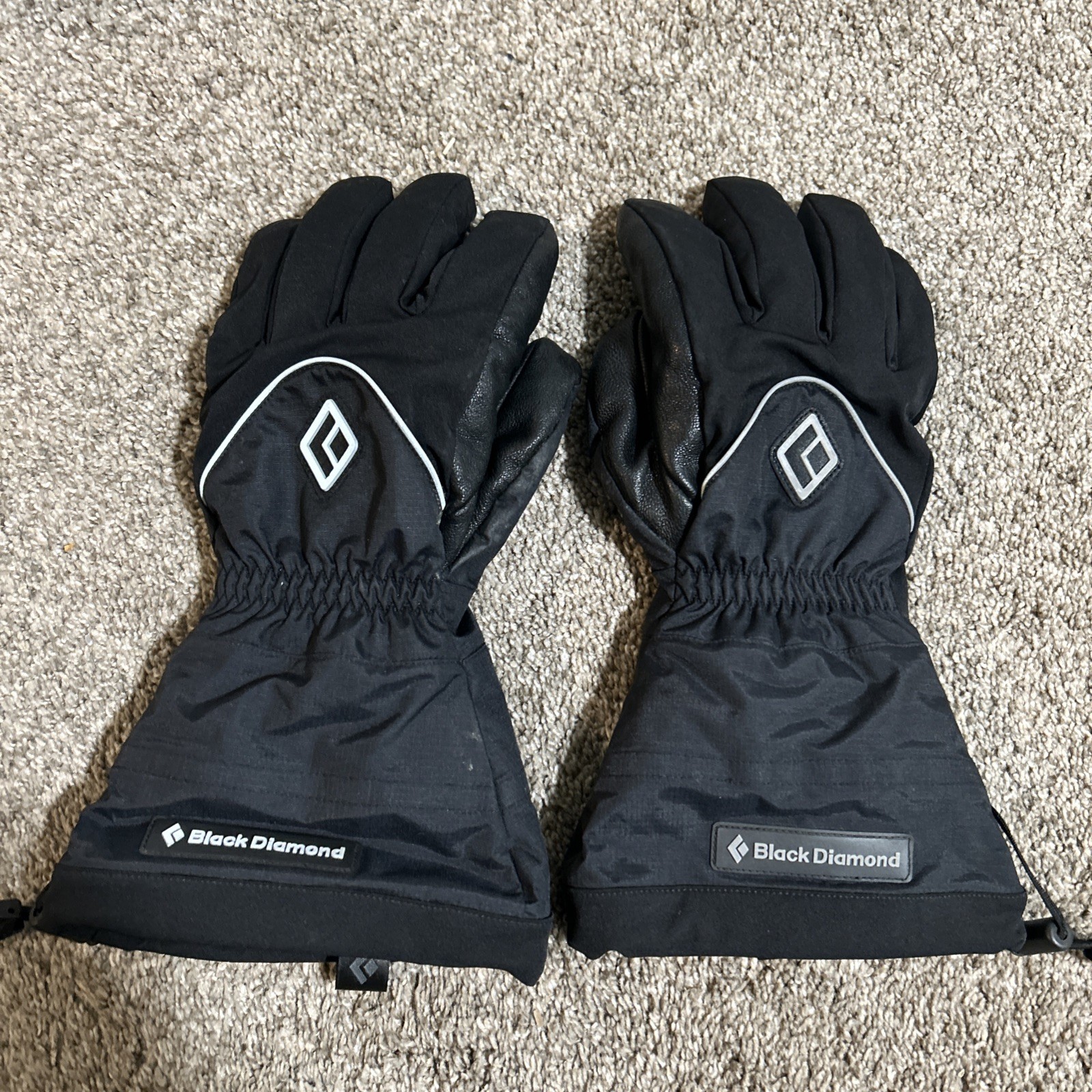 Guantes de invierno impermeables negros Black Diamond Guide para hombre piel mediana/cabra
