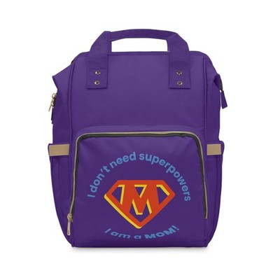 I don't need superpowers I am a Mom diaper backpack | purple