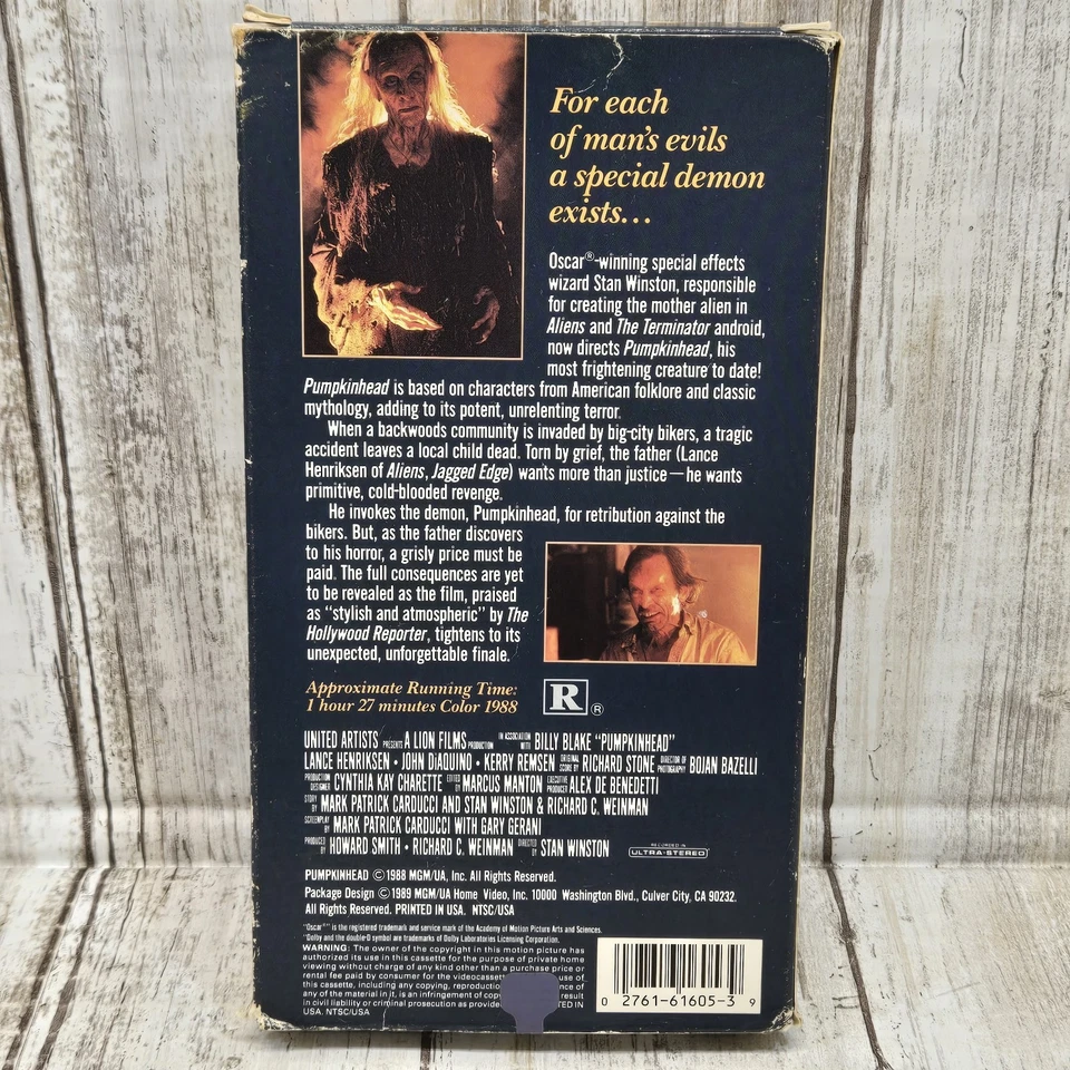 Pumpkinhead VHS 1988 1989 Art CULT HORROR Rare - Image 3 of 3