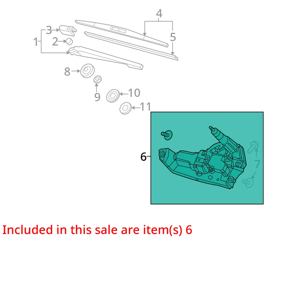 Acura RDX 2016 motor limpiaparabrisas trasero fabricante de equipos originales 59 k millas - LKQ409504316 Foto 4 de 4