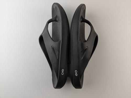 Oofos Original Recovery Comfort Thong Sandal Men US 10 Black Rubber Classic Shoe - Picture 5 of 13