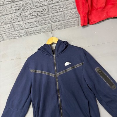 Nike Tech Fleece Full Zip Hoodie Navy Blue Chevron Windrunner Mens