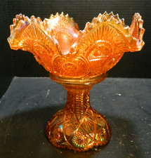 Vintage Imperial Glass Twins Pattern Fruit Bowl / Punch Bowl (2 Pcs.) 9.25" Exc