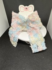 Girls Hair Bow Multicolor Lace Floral Layered Party Casual