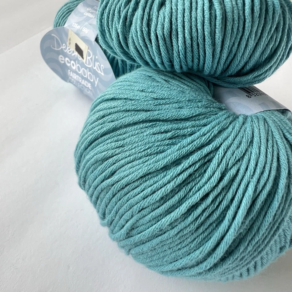 Пряжа Debbie Bliss Ecobaby коллекция Fairtrade бирюзовый органический хлопок 50 г/125 м новая - Изображение 2 из 4