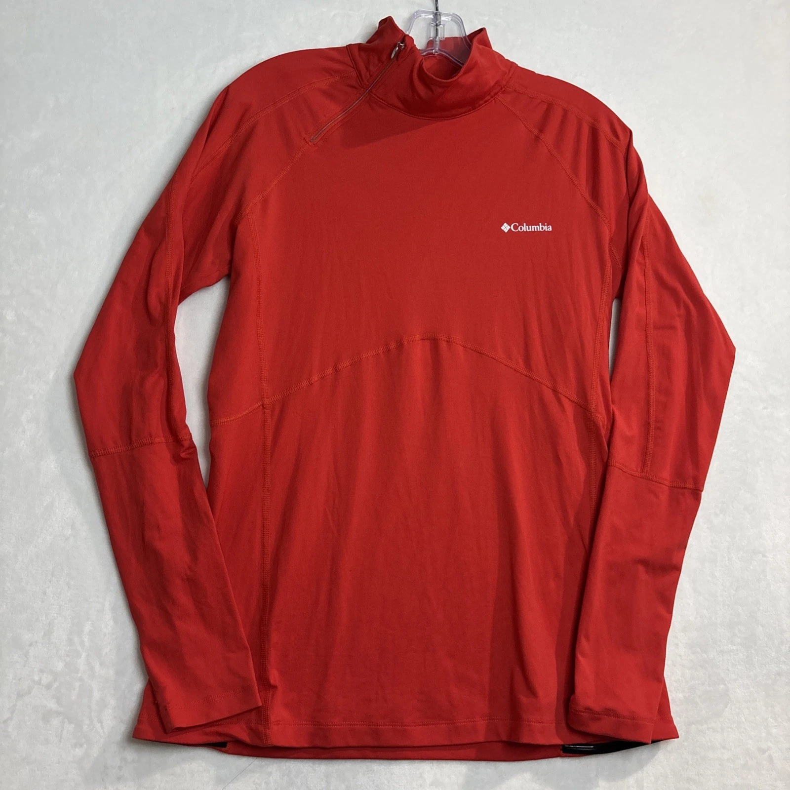 Columbia Women's Long Sleeve Side 1/4 Zip Top Base Layer Orange Size Large