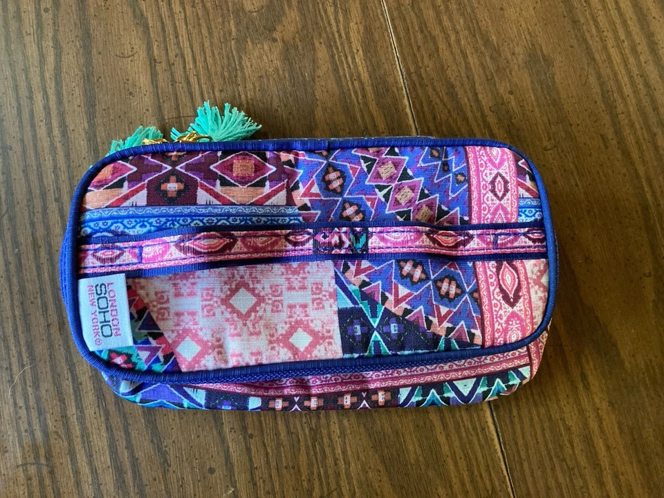 Bolso de Cosméticos Soho London New York Estuche Multicolor Exterior Lona Foto 2 de 4