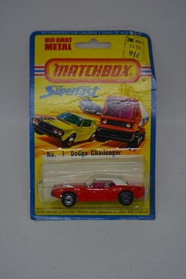 MATCHBOX SUPERFAST  #1  DODGE CHALLENGER  1/64 SCALE DIECAST MIB