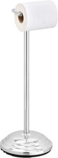 Silver Free Standing Toilet Paper Holder, Chrome-Plated Metal Heavy