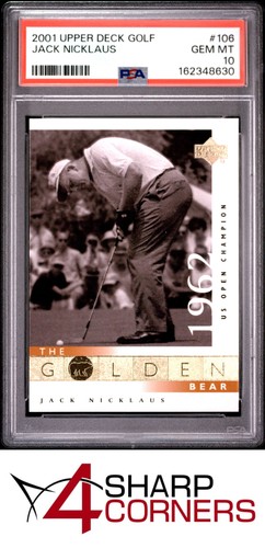 2001 UPPER DECK GOLF #106 JACK NICKLAUS HOF PSA 10