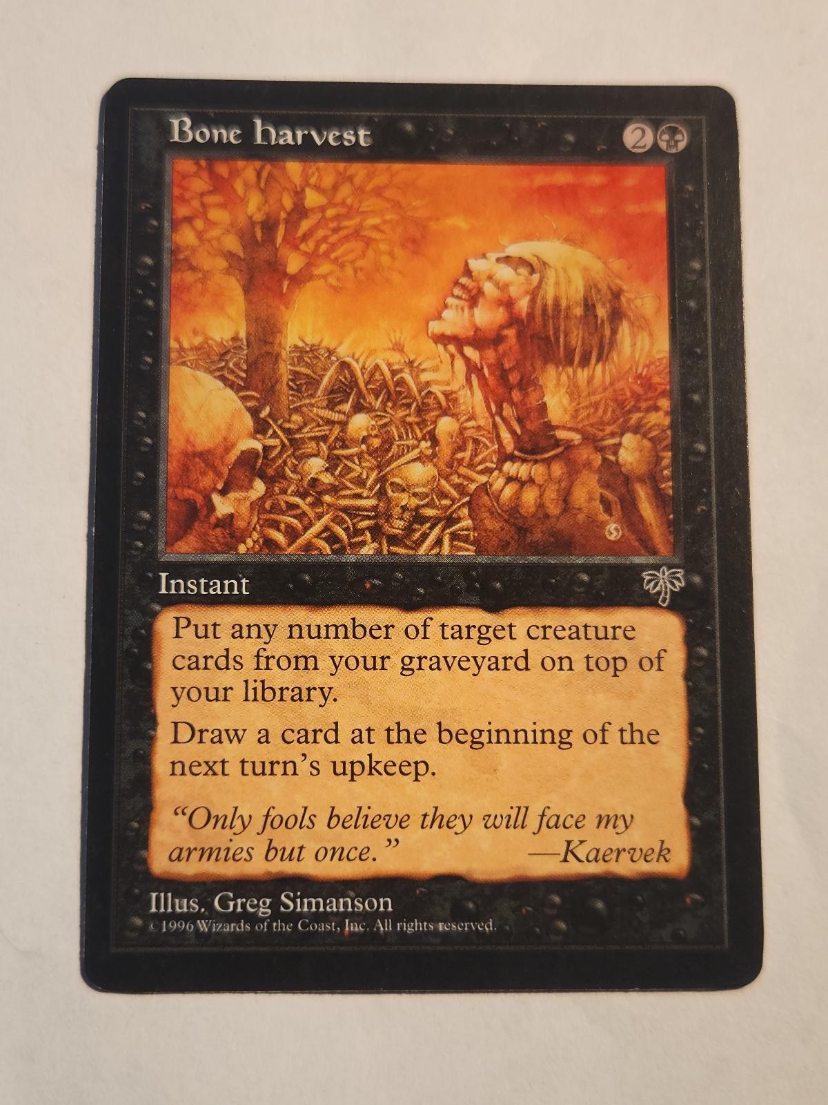 Bone Harvest Mirage Magic: The Gathering Common MP