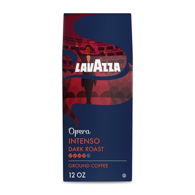 Lavazza Intenso Ground Coffee Blend, Dark Roast, 12-Ounce Bag