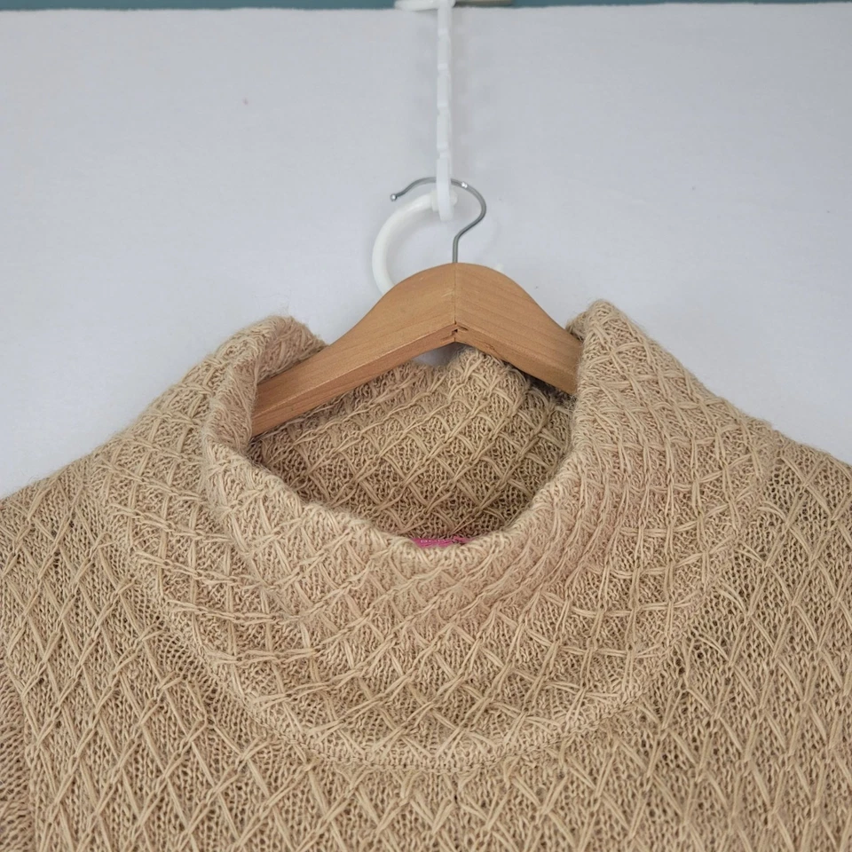 BCBG Girls Vintage Beige Alpaca Knit Cowl Neck Sweater Dress With Pockets Medium - Image 4 of 4