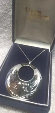 Montana Silversmiths Sterling Silver Round Pendant Silver Chain Engraved W/Box