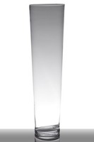 Inna-Glas Bodenvase Glas Lorena, Trichter - Rund, Klar, 70Cm, Ø 19Cm
