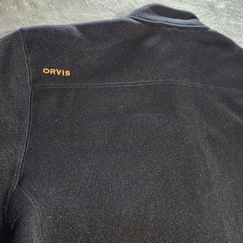 ORVIS Mens Fleece Jacket Large Black Polyester Full Zip - Picture 6 of 10