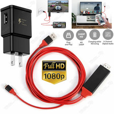 1080P HDMI Mirroring AV Cable Phone to TV HDTV Adapter Sync Cord For iPhone iPad