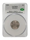 1899 5c Ms65 Cac Witterbrick Silver label