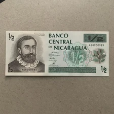 NICARAGUA 1/2 Cordoba Banknote World Paper Money UNC Currency Nicaraguan
