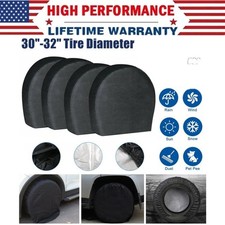 4p 30-32 Waterproof Tire Covers Wheeltyre Rv Trailer Camper Sun Protector-