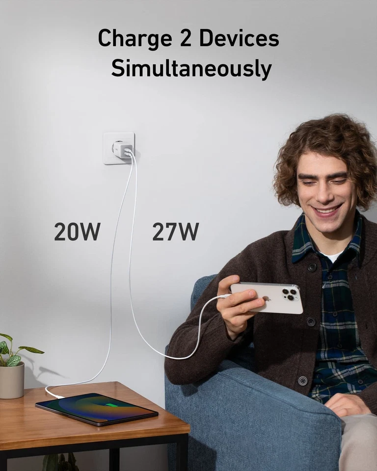 Anker Caricatore USB C 47 W caricatore 523 (Nano 3) compatto con 2 porte GaN - Immagine 2 di 4