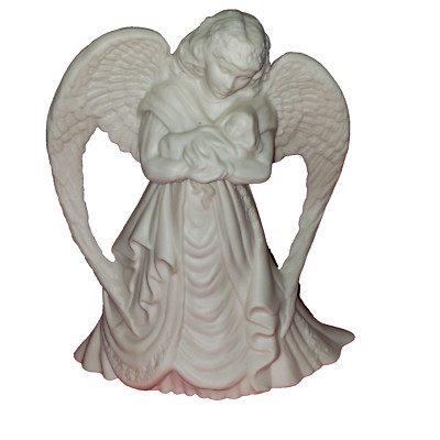 Ceramic Off White Angel with Baby Figurine 7,5