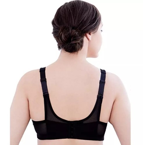 NEW Glamorise Medium Impact Wire Free Wireless Sports Bra 1006 Black 50F - Picture 2 of 3