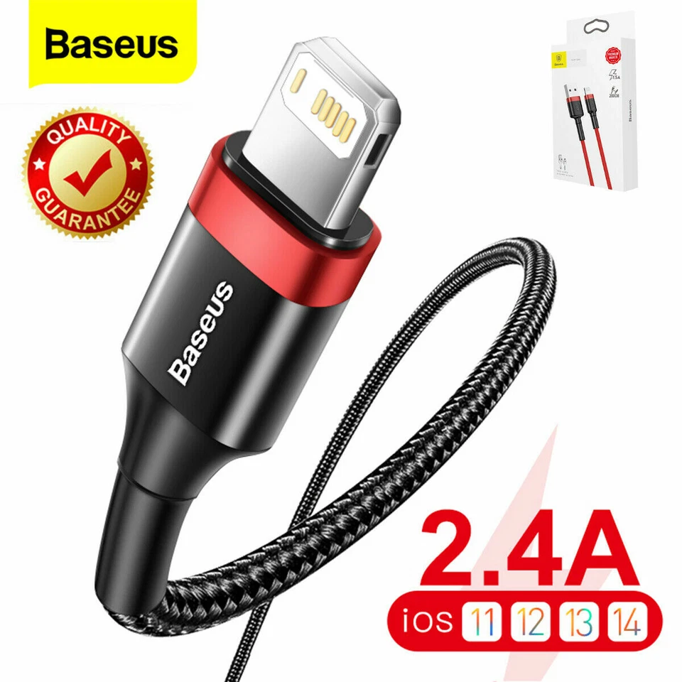 Baseus Heavy Duty Charging Cable For iPhone 14 13 12 11 XS 8 Plus Charger Cord - Image 2 of 4