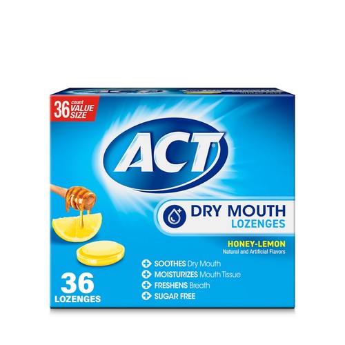 Dry Mouth Lozenges With Xylitol 36-Count Sugar Free Honey-Lemon
