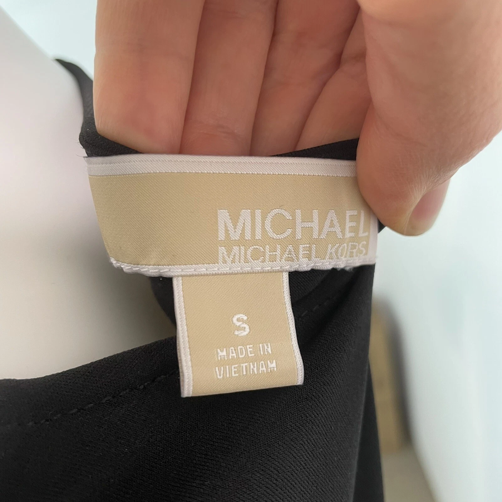 abito michael kors nero sexy aderente fibbia e increspature laterali taglia small