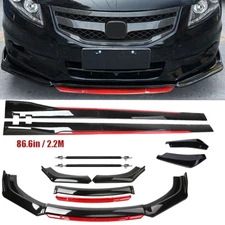 Front Bumper Lip Spoiler Splitter Body Side Skirt Gloss Black For Honda Acco