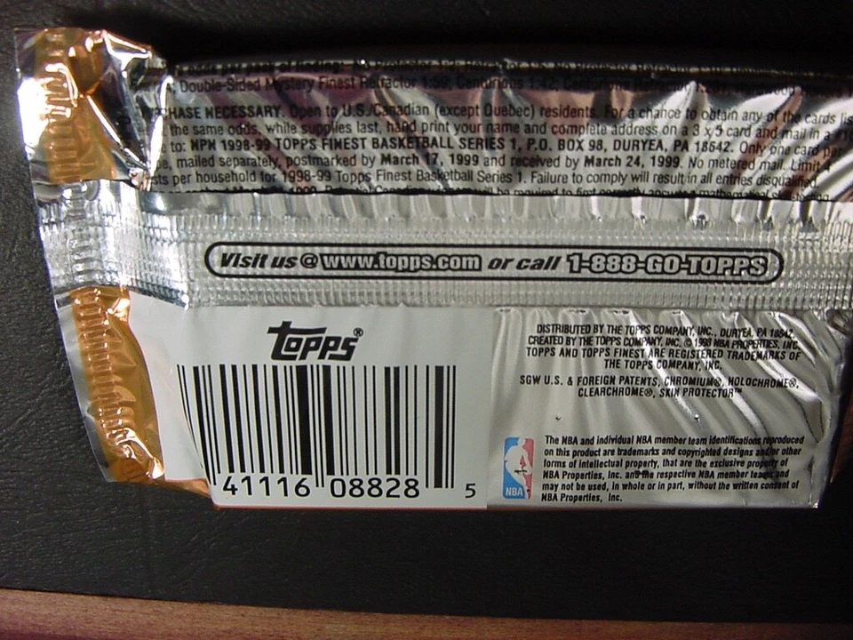 1998-99 TOPPS FINEST BASKETBALL SERIES 1 JUMBO PACK, 13 CHROMIUM CARDS - Image 2 of 3