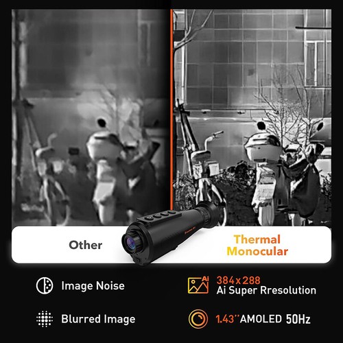 GTGUARD Ai 384x288 Thermal Monocular 15mm AMOLED 8xZoom Night Vision Monocular - Picture 2 of 24
